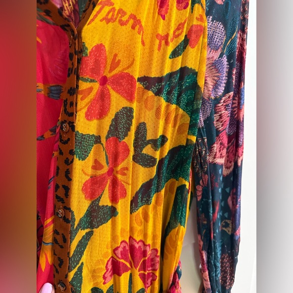 Farm Rio River Creatures Mixed Print Maxi Dress + Slip Size L - Picture 11 of 14